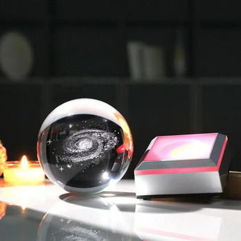 3D Crystal Ball Night Light Πολύχρωμο φωτιστικό Crystal Planet Solar System Galaxy Δώρο γενεθλίων Glass Sphere Διακόσμηση σπιτιού