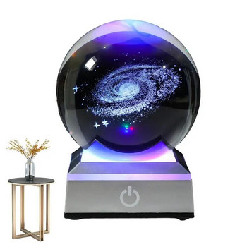 3D Crystal Ball Night Light Πολύχρωμο φωτιστικό Crystal Planet Solar System Galaxy Δώρο γενεθλίων Glass Sphere Διακόσμηση σπιτιού