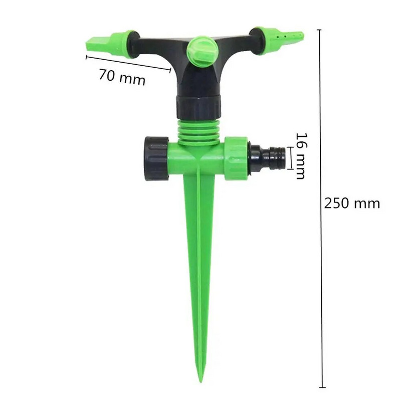 360°-ban forgó öntözőlocsoló kerti öntözőrendszer 3 fúvóka használható ID16 mm-es tömlőhöz Kerti öntözőrendszer