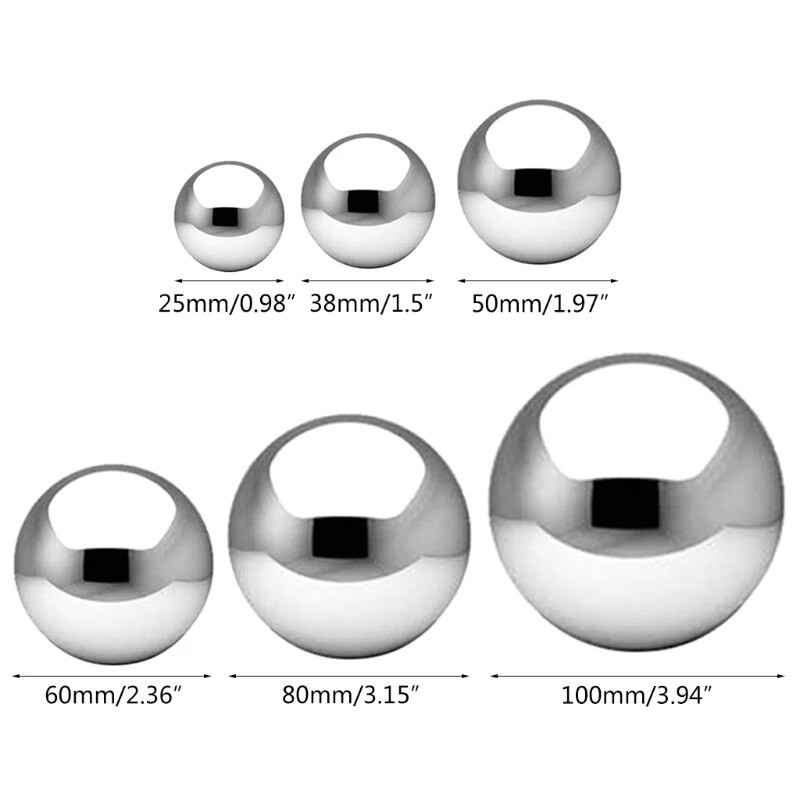 5 db rozsdamentes acél nézegető golyó tükör polírozott üreges golyós fényvisszaverő gömb