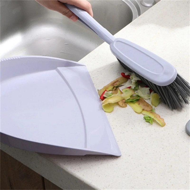 5 vnt. šluotos šiukšliadėžės šepečių rinkinys Mini plastikinis rankinis dulkių padėklo grandiklis, skirtas stalo stalui, stalviršiui, Violetinė klaviatūra