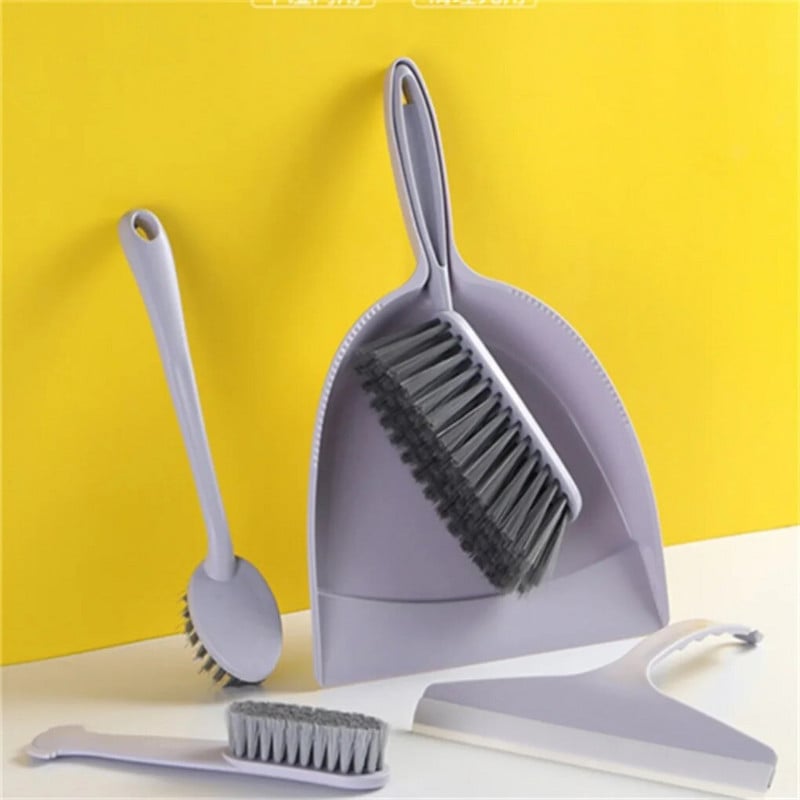 5 vnt. šluotos šiukšliadėžės šepečių rinkinys Mini plastikinis rankinis dulkių padėklo grandiklis, skirtas stalo stalui, stalviršiui, Violetinė klaviatūra