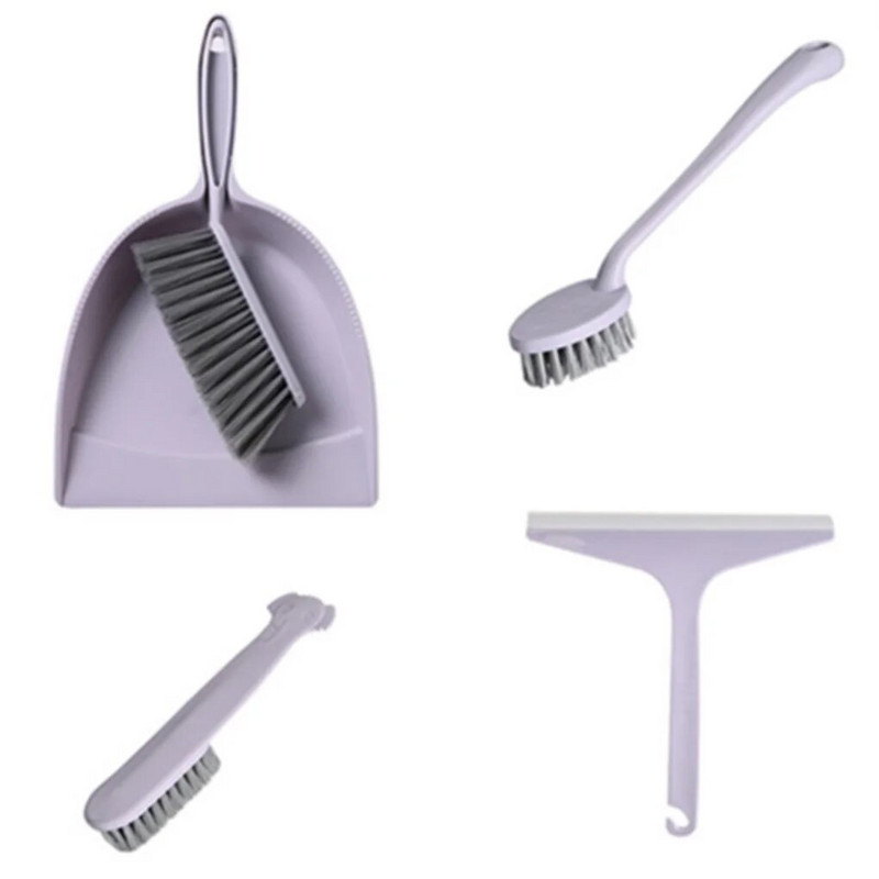 5 vnt. šluotos šiukšliadėžės šepečių rinkinys Mini plastikinis rankinis dulkių padėklo grandiklis, skirtas stalo stalui, stalviršiui, Violetinė klaviatūra