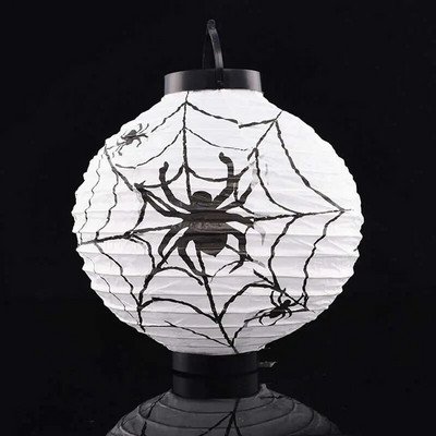 1 τμχ Κολοκύθα Light Bat Spider Μαύρο Χαρτί Πορτοκαλί Λευκό Κρεμαστό Φανάρι αποκριάτικο πάρτι γενεθλίων DIY Διακόσμηση αποκριάτικων προμηθειών