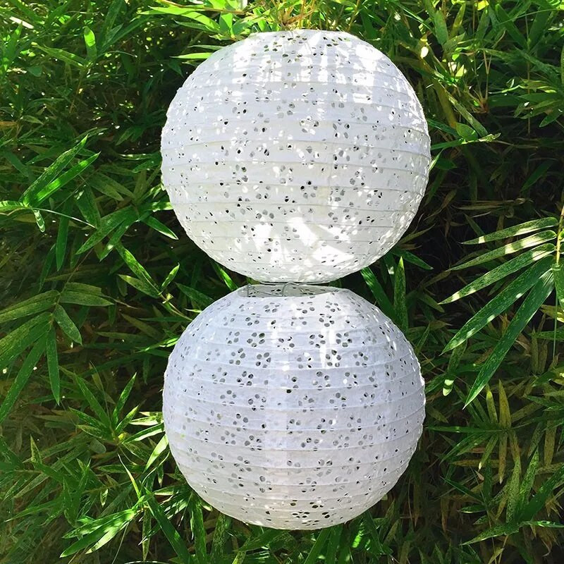 Festivalio reikmenys balti tuščiaviduriai kiniški popieriniai žibintai 4-6-8-10-12-14-16 colių vakarėliams ir vestuvėms dekoruoti pakabinamas popierinis rutulys