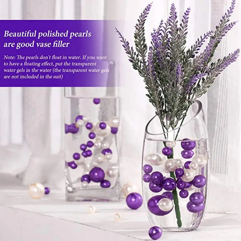 150 vnt. gražūs karoliukų vazos užpildai, plastikiniai plaukiojantys karoliukai, paryškina stalo puošmena Vazos užpildas dirbtinis perlas Sukurkite atmosferą