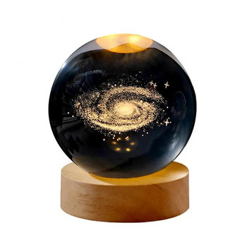 Кристална топка Кристална планета Лазерно гравирана Слънчева система Глобус Астрономически подарък Подарък за рожден ден Стъклена сфера Декорация на дома