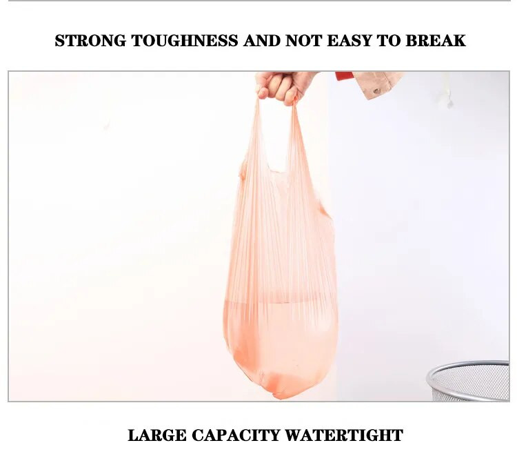 5 tekercs 1 csomag 100 db Háztartási Kiváló minőségű eldobható szemetes tasak Konyhai tárolás Szemeteszsákok Tisztítás Hulladékzsák Műanyag zsák