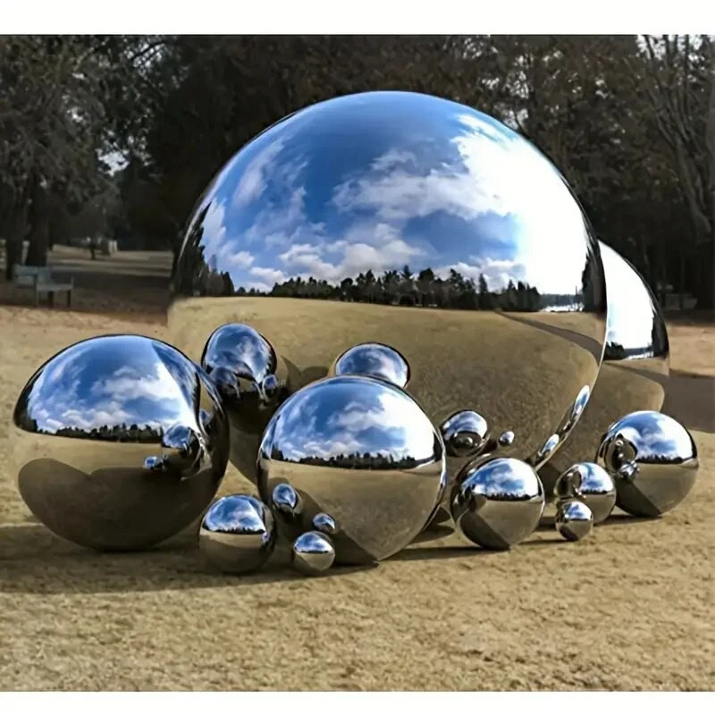 5/6db rozsdamentes acél bábu - 32-120 mm tükörre csiszolt üreges golyók lakberendezéshez, kerti dekorációhoz, helyszíni dekorációhoz, születésnaphoz