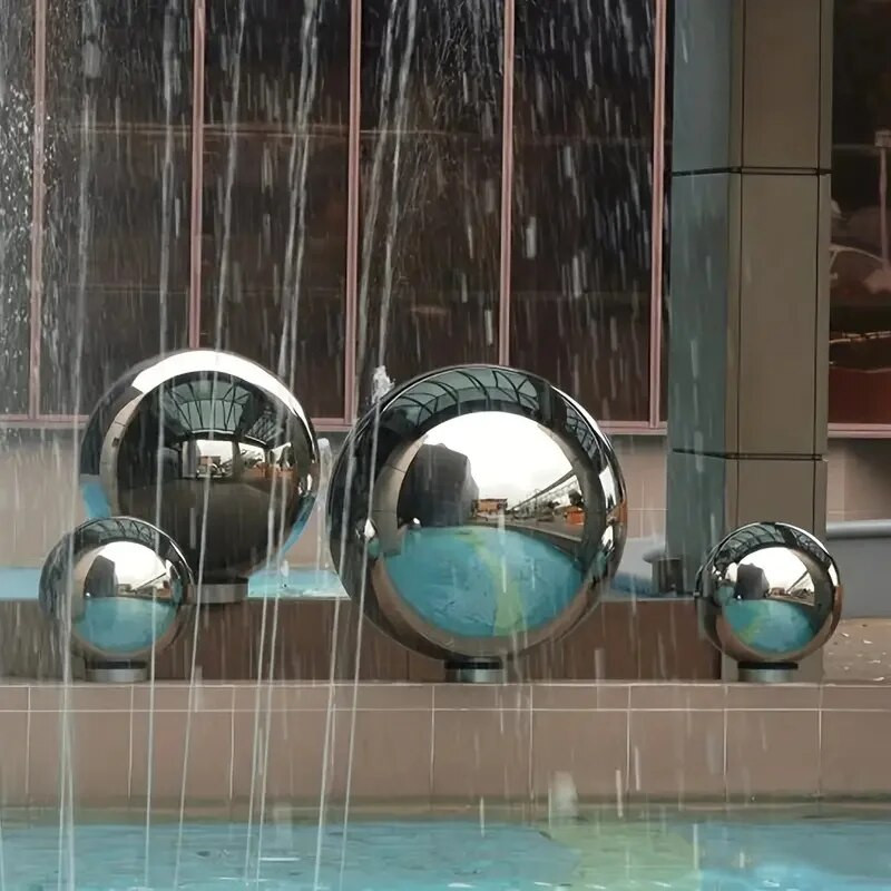 5/6db rozsdamentes acél bábu - 32-120 mm tükörre csiszolt üreges golyók lakberendezéshez, kerti dekorációhoz, helyszíni dekorációhoz, születésnaphoz