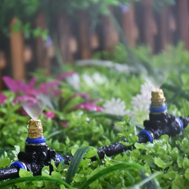 Kültéri párásító hűtőrendszer fúvókák, 8 mm-es, egyenes, pólózáras csatlakozás kerti erkély virágcserép öntözéséhez