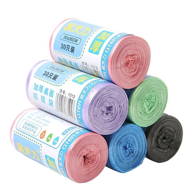 30db/tekercs vastag asztali kis szemeteszsákok háztartási autós mini eldobható szemetes műanyag szemeteszsákok