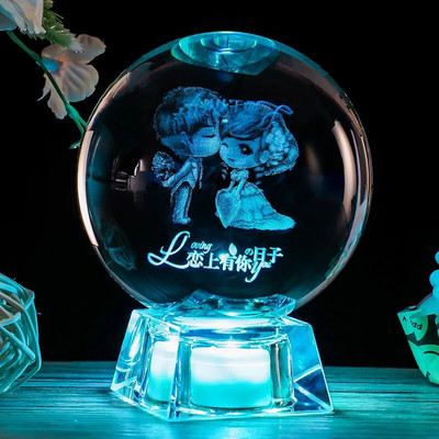 Kristálygömb 3D lézergravírozott bolygók Modell Gömb Csillagászati Ajándékasztal Otthoni dekoráció születésnapi ünnepi ajándék fénykép