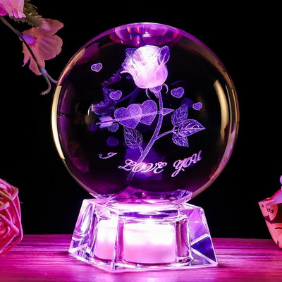 Kristálygömb 3D lézergravírozott bolygók Modell Gömb Csillagászati Ajándékasztal Otthoni dekoráció születésnapi ünnepi ajándék fénykép