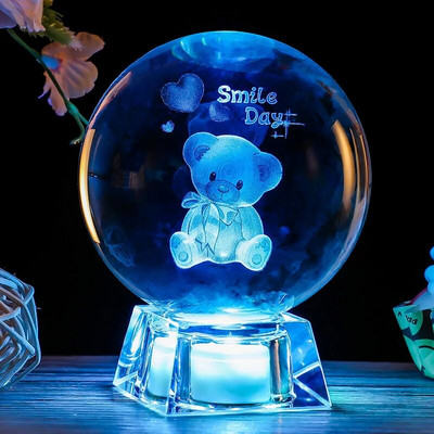 Kristálygömb 3D lézergravírozott bolygók Modell Gömb Csillagászati Ajándékasztal Otthoni dekoráció születésnapi ünnepi ajándék fénykép