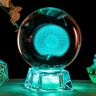 Kristálygömb 3D lézergravírozott bolygók Modell Gömb Csillagászati Ajándékasztal Otthoni dekoráció születésnapi ünnepi ajándék fénykép