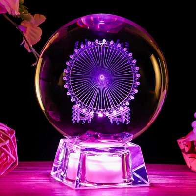 Kristálygömb 3D lézergravírozott bolygók Modell Gömb Csillagászati Ajándékasztal Otthoni dekoráció születésnapi ünnepi ajándék fénykép