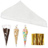 Átlátszó négyzet alakú cukorkatáskák műanyag celofán csomag cukorkát esküvői születésnapi parti dekoráció ajándékok szívesség gyerekeknek