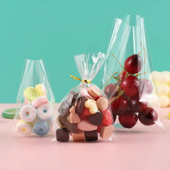Прозрачни квадратни торбички за бонбони Пластмасова целофанова опаковка Сладкарница Сватба Декорация за рожден ден Подаръци Сувенири за деца