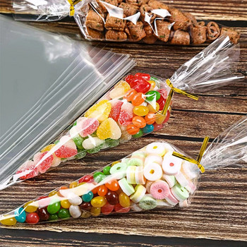 Прозрачни квадратни торбички за бонбони Пластмасова целофанова опаковка Сладкарница Сватба Декорация за рожден ден Подаръци Сувенири за деца