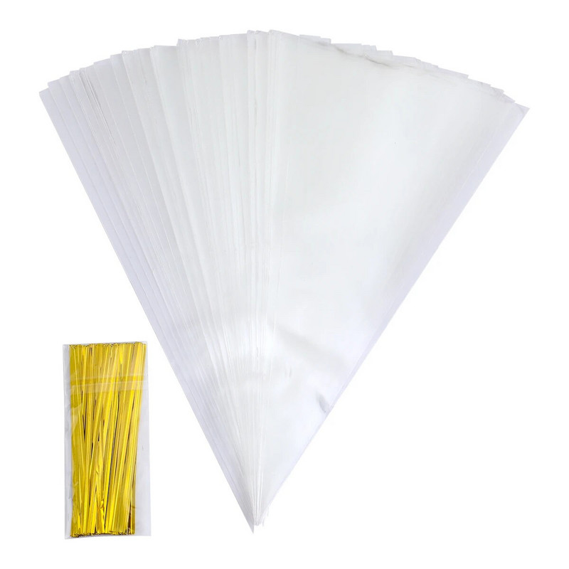 Átlátszó négyzet alakú cukorkatáskák műanyag celofán csomag cukorkát esküvői születésnapi parti dekoráció ajándékok szívesség gyerekeknek