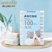 5 tekercs 100 db mini szemeteszsák háztartási vastagított kis asztali szemetes kukák szemeteszsákok eldobható szemetes zsákok konyhai eszközök