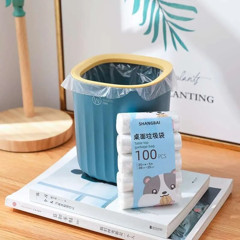 5 tekercs 100 db mini szemeteszsák háztartási vastagított kis asztali szemetes kukák szemeteszsákok eldobható szemetes zsákok konyhai eszközök