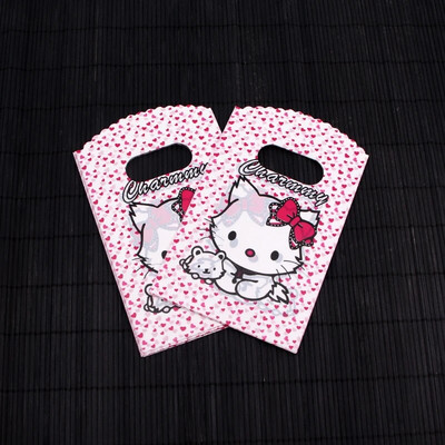 50 db/tétel Multi Designs Kis műanyag zacskó 9x15cm Boutique Ajándéktáska Fogantyúval Szép Charms Fülbevaló Ékszer Csomagoló Táskák