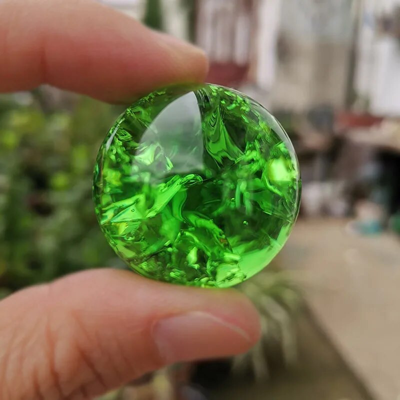 Üveggömb kristály jégrepedés golyó vízszökőkút Bonsai Feng Shui kézműves kerti dekoráció díszek repedező figura