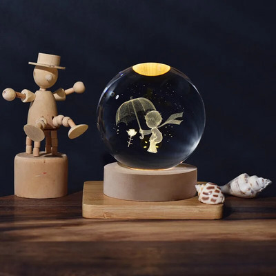 6 cm-es kristálygömb és alapkristálybolygó éjszakai fény lézergravírozott Naprendszer földgömb csillagászati asztali dekorációja
