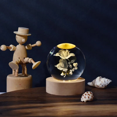 6 cm-es kristálygömb és alapkristálybolygó éjszakai fény lézergravírozott Naprendszer földgömb csillagászati asztali dekorációja