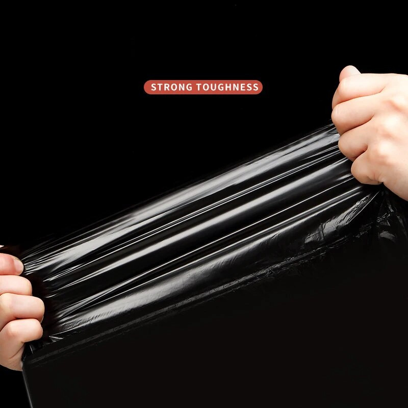 1 tekercs szemeteszsákok vastagabb húzózsinór szemeteszsákok háztartási eldobható szemeteszacskó Konyhai takarítás hulladékzsák Vízálló tároló