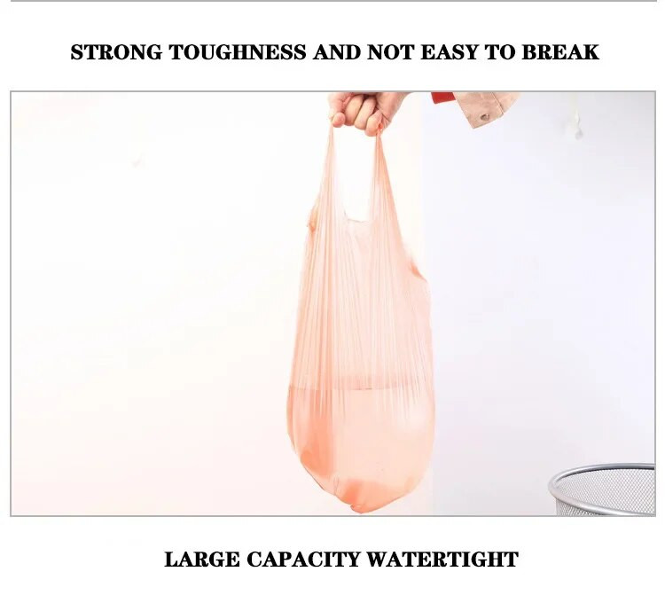 5 tekercs 1 csomag színes háztartási, irodai, konyhai tároló, eldobható ponttörő biológiailag lebomló műanyag szemeteszsák, 45 * 50cm