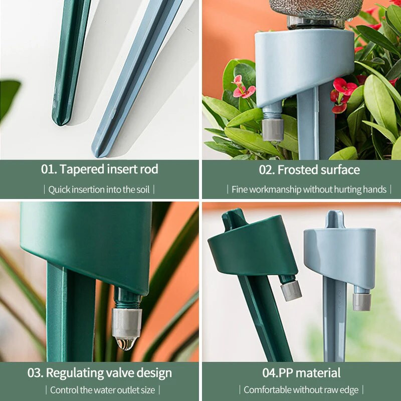 Önöntöző háztartási csepegtető készletek Automatikus vízállítási lehetőséggel állítható kerti cserepes virágos öntözőrendszer műanyag tüskék