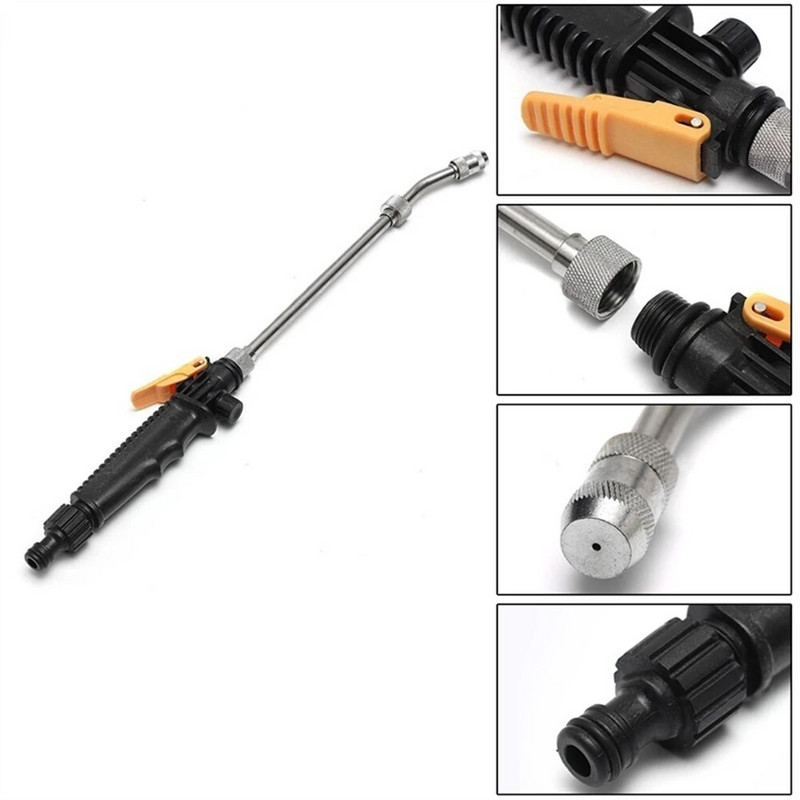 28-72 cm nagynyomású vízpisztoly fém vízpisztoly, kerti mosó tömlő pálca fúvóka permetező öntöző spray sprinkler tisztítóeszköz