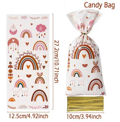 25/50db Cukorka táskák Ajándék csomagolótáskák Szivárvány Egyszarvú Születésnapi Party dekorációk Ajándék cukorka táska Babazuhany parti kellékek