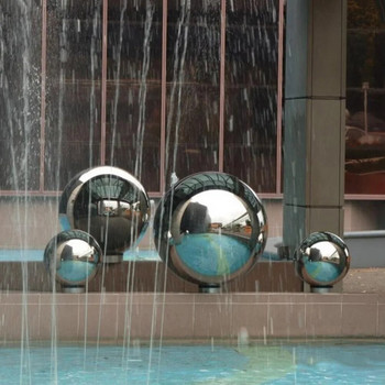 Ανοξείδωτο στολίδι Μεταλλικό για διακόσμηση σπιτιού / κήπου / εμπορικών κέντρων High Gloss Sphere 304 από ανοξείδωτο ατσάλι, καθρέφτης κούφια μπάλα