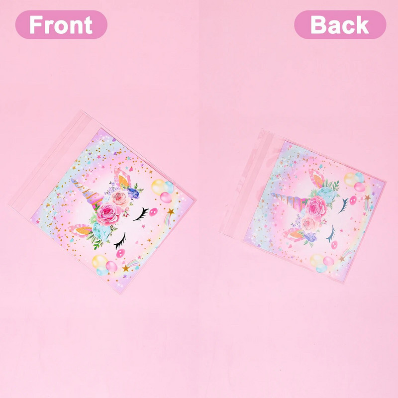 50 DB Unicorn Party Ajándéktáska Születésnapi Party Dekoráció Cukorka Csomagoló Táskák Babazuhany Kids Favor Party Kellékek