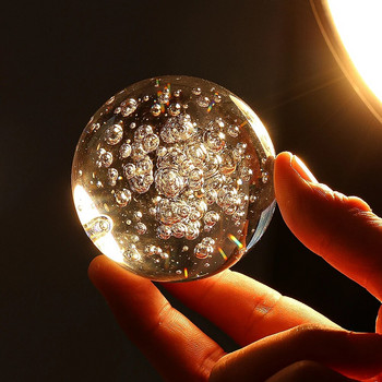 60 мм прозрачна балонна кристална топка Орнаменти за бюро Начало Творчески стъклен декор Сфера Фонтан Водно колело Аксесоари за въртяща се топка