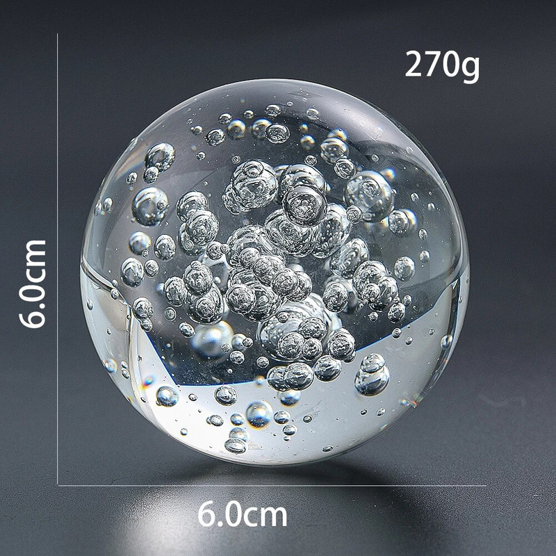 60mm átlátszó buborékos kristálygömb íróasztal díszek otthoni kreatív üveg dekor gömb szökőkút vízkerék forgó golyós kiegészítők