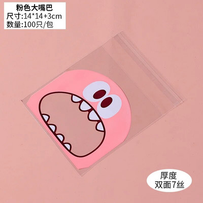 100 db aranyos szörny éles fogak műanyag zacskók karácsonyi ajándék csomagoló táskák esküvői cukorka táska OPP táskák születésnapi húsvéti parti dekoráció