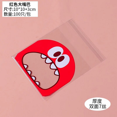 100 db aranyos szörny éles fogak műanyag zacskók karácsonyi ajándék csomagoló táskák esküvői cukorka táska OPP táskák születésnapi húsvéti parti dekoráció