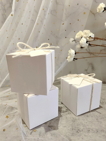 10 бр квадратна ретро опаковъчна кутия от крафт хартия, кутия за бонбони, кутия за опаковане на подаръци