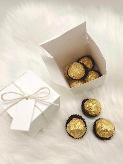 10db Négyzet alakú retro nátronpapír csomagoló doboz, cukorka doboz, ajándékcsomagoló doboz