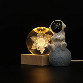 Kínai stílusú kreatív 3D lótusz kristálygömb egyszerű tömörfa bázis otthoni dolgozószoba dekoráció снежный шар Snow Globe