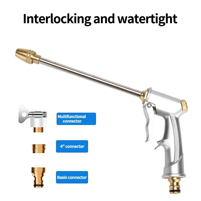 Fém kerti vízpisztoly locsoló közvetlen szórópisztoly tömlőfúvóka nagynyomású autómosó vízsugár pisztoly öntözés öntöző eszközök