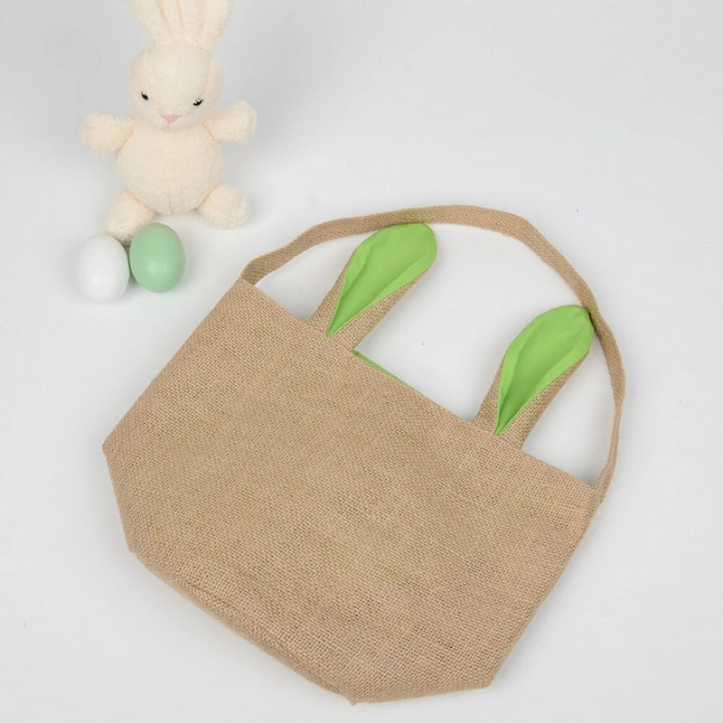 Kellemes húsvéti ünnepeket rajzfilm nyuszi fülek kosár cukorka táska húsvéti dekoráció gyerekeknek tojás játékok tárolás kézitáska ünnepi parti táska