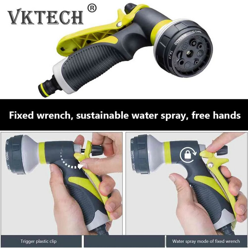 Öntözőpisztoly Kerti fúvóka tömlő fúvóka Állítható fúvóka Vízpisztoly Gyeptömlő Multifunkciós kerti nagynyomású permetező