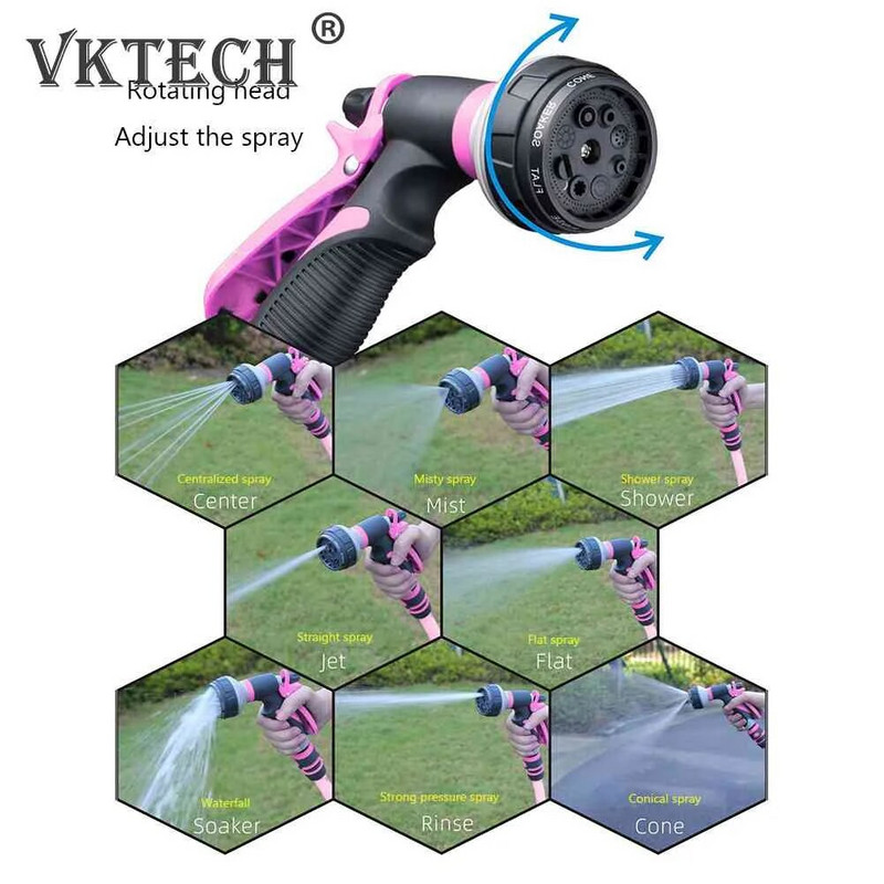 Öntözőpisztoly Kerti fúvóka tömlő fúvóka Állítható fúvóka Vízpisztoly Gyeptömlő Multifunkciós kerti nagynyomású permetező