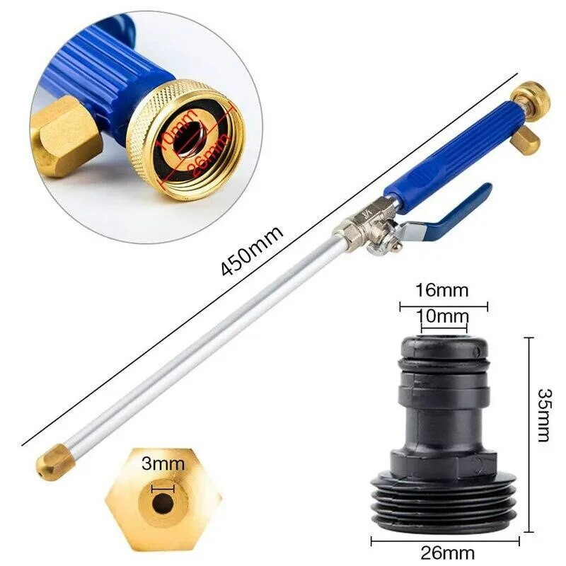 1 db autómosó karbantartás nagynyomású vízpisztolymosó vízsugár tömlő cső pálca fúvóka permetező permetező tisztítóeszközök